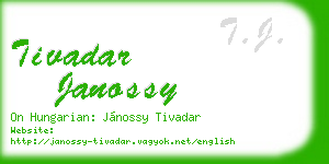tivadar janossy business card