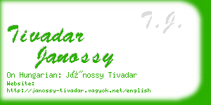 tivadar janossy business card